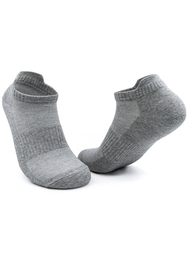 5 أزواج من الجوارب الرياضية القصيرة الرمادية: المقاس الأمريكي 6.5-8 (مقاس واحد يناسب الجميع). - Image 1